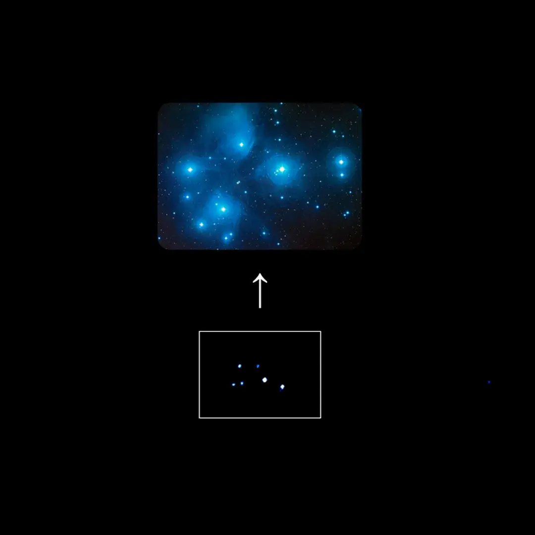 M45 Pleiades com telescópio de 70mm